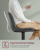NEU 2er-Set Barstuhl aus Flanell höhenverstellbar drehbar schiefergrau