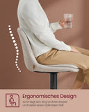 NEU 2er-Set Barstuhl aus Flanell höhenverstellbar drehbar cremeweiß