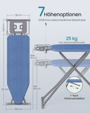 NEU Bügelbrett 122 x 38 cm höhenverstellbar klappbar blau-grau