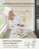 NEU Wäscheständer mit 4 Ebenen und Rollen 63,5 x 128 x 173 cm wolkenweiß
