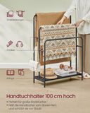 NEU Handtuchhalter mit 3 Stangen 70 x 30 x 100 cm tintenschwarz-ebenholzschwarz