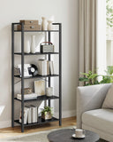 NEU Regal mit 5 Ebenen und Stahlgestell vintagebraun-schwarz