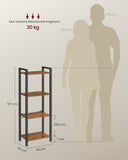 NEU Bücherregal 24 x 40 x 107 cm mit 4 Ebenen braun