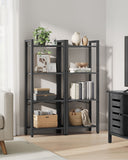 NEU Bücherregal mit 4 Ebenen und offenen Ablagen 24 x 40 x 107 cm