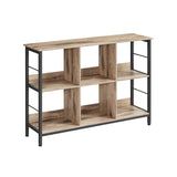 NEU Standregal mit 2 Ebenen und 6 Fächern 120 x 33 x 80 cm vintagebraun-schwarz