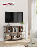 NEU Standregal mit 2 Ebenen und 6 Fächern 120 x 33 x 80 cm vintagebraun-schwarz