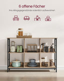 NEU Standregal mit 2 Ebenen und 6 Fächern 120 x 33 x 80 cm vintagebraun-schwarz
