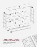 NEU Standregal mit 2 Ebenen und 6 Fächern 120 x 33 x 80 cm vintagebraun-schwarz