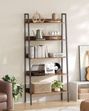 NEU Bücherregal Leiter 4 Ebenen braun