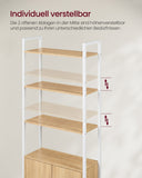 NEU Bücherregal 6 Ebenen mit verstellbaren Ablagen gold-weiß