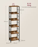 NEU Bücherregal mit 6 Ebenen 30 x 40 x 178 cm braun