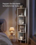 NEU Eckregal mit 5 Ebenen und Rattan-Seitenplatten 31,9 x 31,9 x 156,4 cm