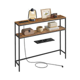 NEU Konsolentisch mit 2 Ablagen 20 x 100 x 80 cm braun