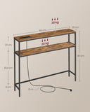 NEU Konsolentisch mit 2 Ablagen 20 x 100 x 80 cm braun