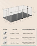 NEU Kleintiergehege mit Bodenplatten 125 x 63 x 42 cm weiß
