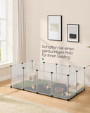 NEU Kleintiergehege mit Bodenplatten 143 x 73 x 46 cm weiß