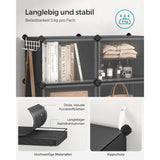Neu Schuhregal mit 8 Fächern Schwarz