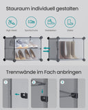 NEU Schuhregal mit 10 Fächern 30 x 40 x 30 cm schiefergrau