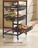 NEU Servierwagen mit 4 Ebenen und Körben braun-schwarz