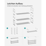Neu Schuhregal mit 3 Ebenen Grau