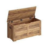 NEU Schuhbank mit Stauraum Landhausstil honigbraun 100 x 40 x 46 cm mattweiß