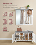 NEU Schuhbank Wandgarderobe Set 101cm breit mit 10 Haken