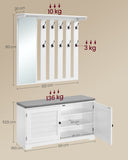 NEU Schuhbank Wandgarderobe Set 101cm breit mit 10 Haken