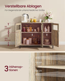 NEU Sideboard blausteinbraun-mattschwarz Glastüren vintagebraun-schwarz