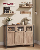 NEU Sideboard Küchenschrank  mit Glastüren kamelbraun-tintenschwarz