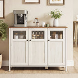 NEU Sideboard mit Glastüren und Stahlrahmen weiß