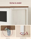 NEU Sideboard mit Glastüren und Stahlrahmen weiß