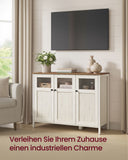 NEU Sideboard mit Glastüren und Stahlrahmen weiß