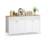 NEU Schrank mit 4 Türen weiß-eichenbeige