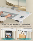 NEU Höhenverstellbarer Schreibtisch elektrisch basisweiß taubengrau