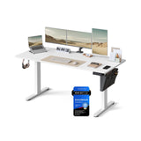 NEU Höhenverstellbarer Schreibtisch elektrisch 70 x 160 x (72-120) cm wolkenweiß