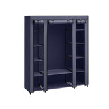 Neu Stoffschrank mit Kleiderstange Marineblau