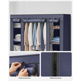 Neu Stoffschrank mit Kleiderstange Marineblau