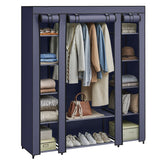 Neu Stoffschrank mit Kleiderstange Marineblau