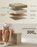 NEU Sitzbank mit Stauraum 38 x 76 x 38 cm kamelbraun