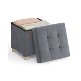 NEU Sitzbank mit Stauraum 38 x 38 x 40 cm Fußhocker 37 L schiefergrau