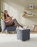 NEU Sitzbank mit Stauraum 38 x 38 x 40 cm Fußhocker 37 L schiefergrau