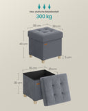 NEU Sitzbank mit Stauraum 38 x 38 x 40 cm Fußhocker 37 L schiefergrau