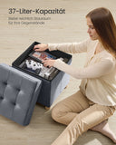 NEU Sitzbank mit Stauraum 38 x 38 x 40 cm Fußhocker 37 L schiefergrau