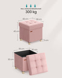 NEU Sitzbank mit Stauraum 38 x 38 x 40 cm Fußhocker 37 L pastellrosa