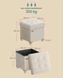 NEU Sitzhocker 38 cm Stauraum Samt cappuccinobeige