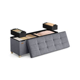 NEU Sitzbank mit Stauraum 38 x 110 x 40 cm Fußhocker 112 L schiefergrau