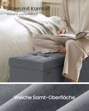 NEU Sitzbank mit Stauraum 38 x 110 x 40 cm Fußhocker 112 L schiefergrau