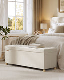 NEU Sitzbank mit Stauraum 38 x 110 x 40 cm Fußhocker 112 L cappuccinobeige