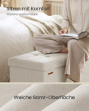 NEU Sitzbank mit Stauraum 38 x 110 x 40 cm Fußhocker 112 L cappuccinobeige