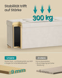 NEU Sitzbank mit Stauraum 38 x 110 x 40 cm Fußhocker 112 L cappuccinobeige